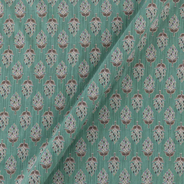 Cotton Mint Green Colour Floral Print Fabric Online 9562AH4