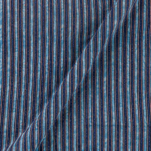 Cotton Aqua Colour Geometric Print Fabric Online 9562AQ1