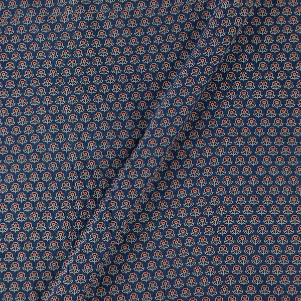 Buy Cotton Barmer Ajarakh Blue Colour Floral Block Print Fabric Online 9567BS