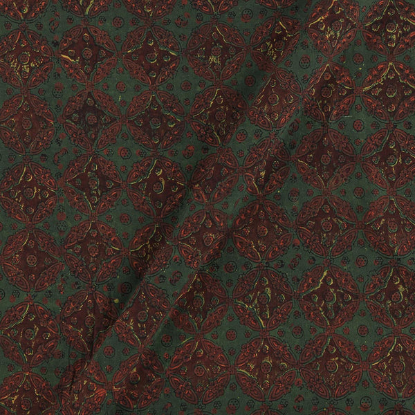 Cotton Barmer Ajarakh Charcoal Green Colour  Ethnic Block Print Fabric freeshipping - SourceItRight