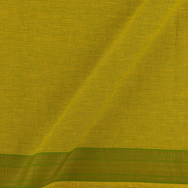 South Cotton Acid Green Colour Two Side Zari Border 41 Inches Width Fabric freeshipping - SourceItRight