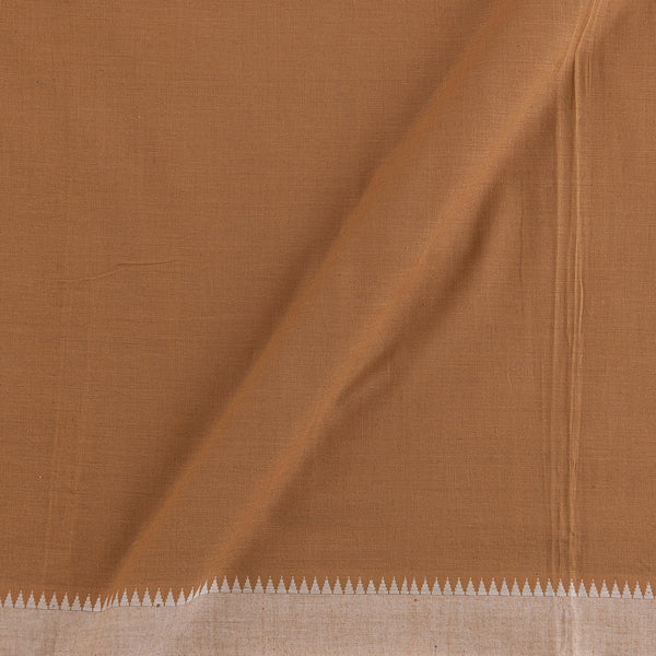 South Cotton Dark Beige Colour Two Side White Temple Border Fabric Online 9579BG