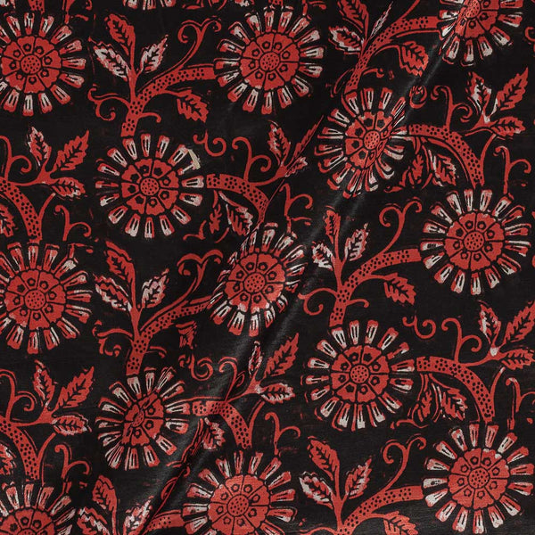 Bagru Vegetable Hand Block Print Black Colour 45 Inches Width Mashru Gaji Fabric freeshipping - SourceItRight