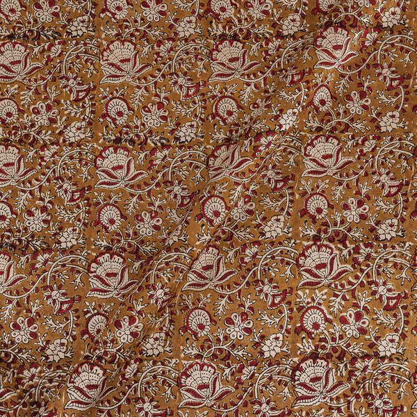 Kalamkari Mustard Olive Colour Floral Jaal Print 45 Inches Width Mashru Gaji Fabric freeshipping - SourceItRight
