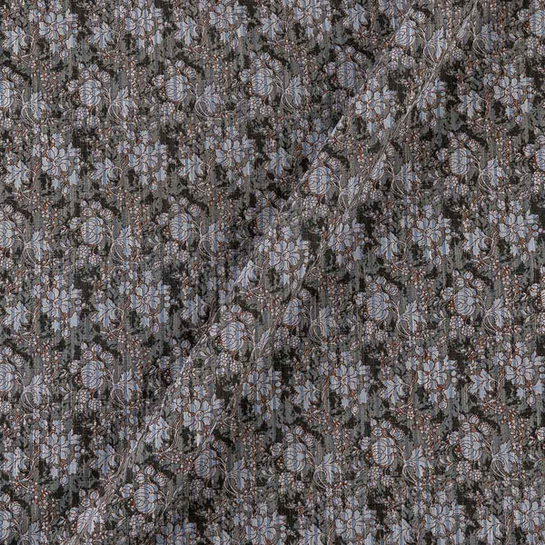 Premium Floral Jaal Prints on Grey Colour Upscaled Slub Cotton Fabric Online 9589O3