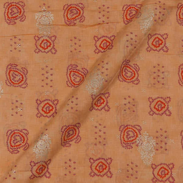 Mul Type Cotton Ginger Yellow Colour 43 inches Width Geometric Foil Print Fabric freeshipping - SourceItRight