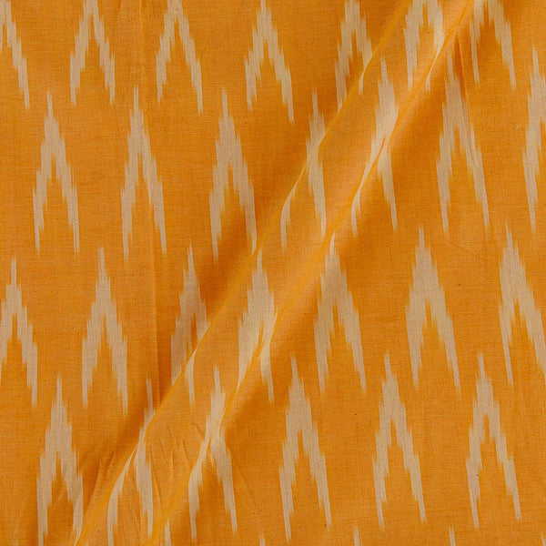 Buy Cotton Golden Orange Colour Woven Ikat Type Fabric 9681BA Online