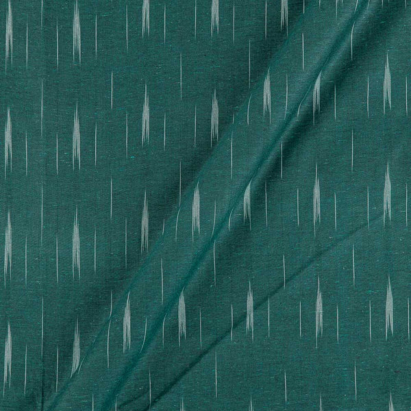 Cotton Teal Green Colour Woven Ikat Type Fabric Online 9681HX