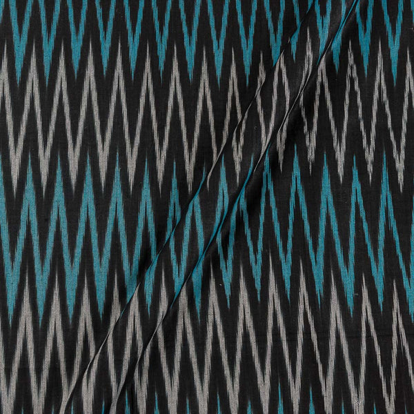 Cotton Black Colour Woven Ikat Type Fabric Online 9681KL
