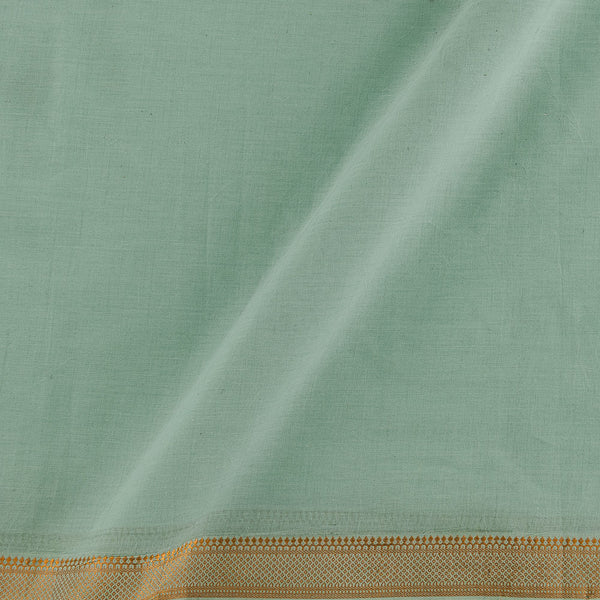 Buy Mangalgiri Cotton Pale Aqua Colour Two Side Nizam Border Fabric 9707C Online