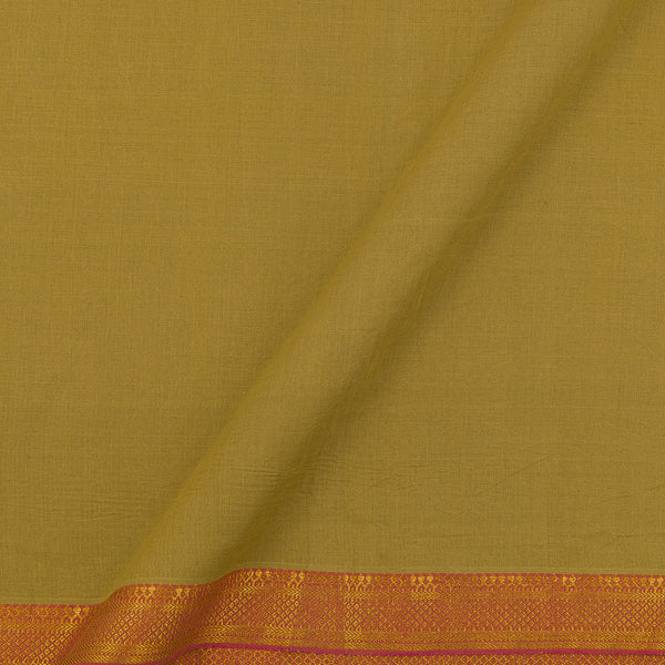 Mangalgiri Cotton Olive Green Colour Two Side Nizam Border Fabric freeshipping - SourceItRight