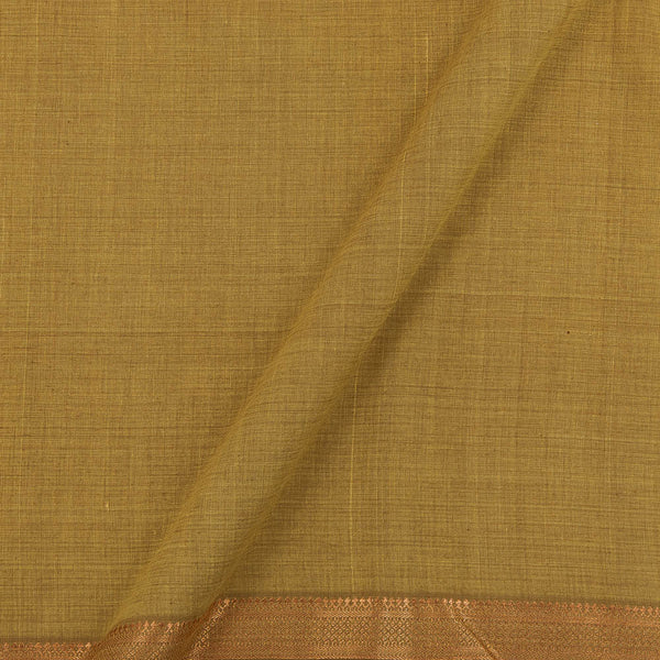 Mangalgiri Cotton Mustard Green Colour Two Side Nizam Border Fabric freeshipping - SourceItRight