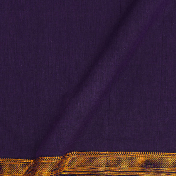 Buy Mangalgiri Cotton Deep Purple Colour Two Side Nizam Zari Border Fabric Online 9707D 