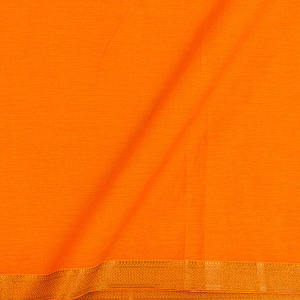 Buy Mangalgiri Cotton Fanta Orange Colour Two Side Nizam Border Fabric Online 9707P 