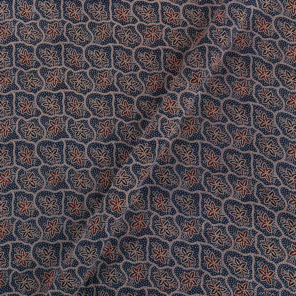 Ajarakh Cotton Indigo Blue Colour Natural Dye Block Print Fabric freeshipping - SourceItRight