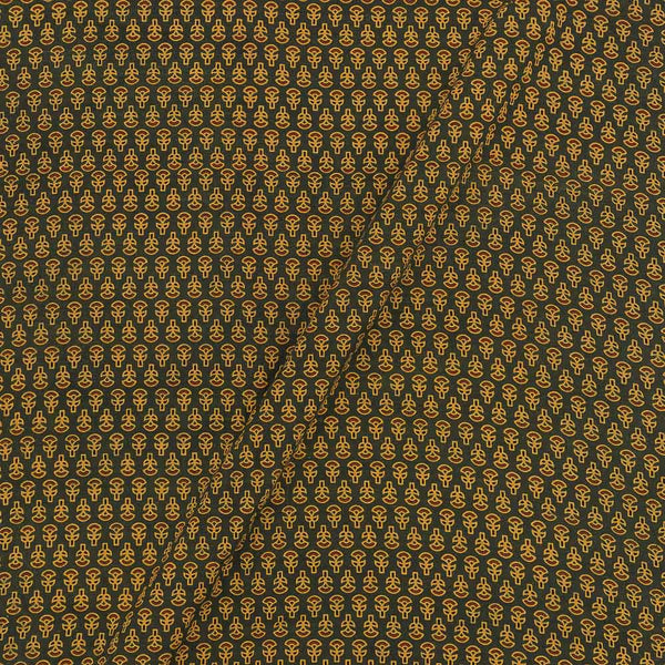 Ajrakh Cotton Dark Green Colour Natural Dye Small Butti Print Fabric freeshipping - SourceItRight