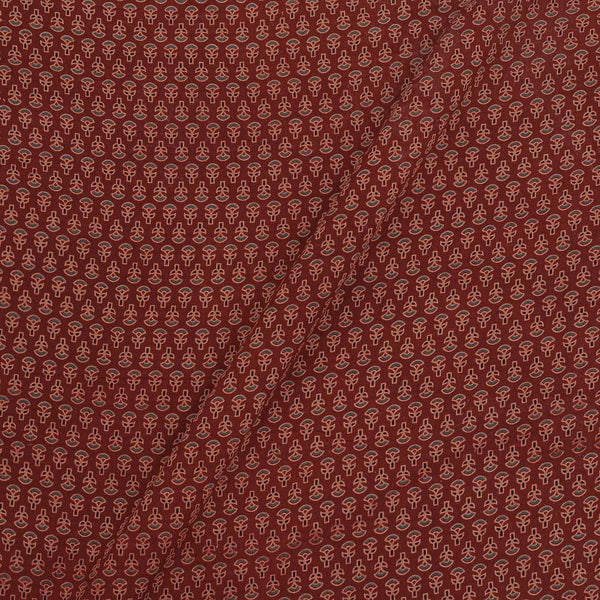 Ajrakh Cotton Maroon Colour Natural Dye Small Butti Print Fabric freeshipping - SourceItRight