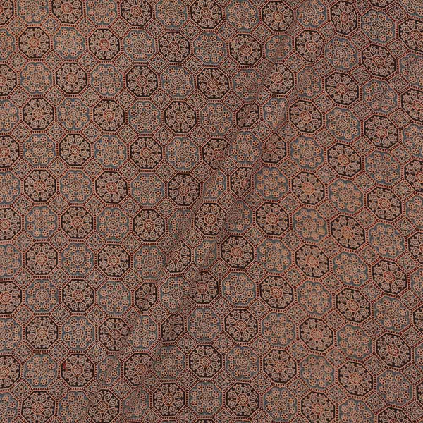 Ajrakh Cotton Black Colour Natural Dye Geometric Print Fabric freeshipping - SourceItRight