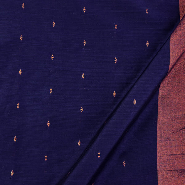 Spun Dupion [Artificial Raw Silk] Violet Colour Two Side Copper Border with Jacquard Butta Fabric Online 9723AC