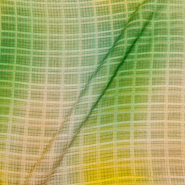 Buy Poly Linen Feel Green Colour Ombre Pattern Lurex Fabric Online 9740C