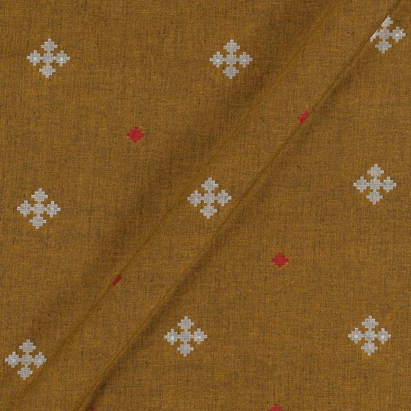Cotton Self Jacqaurd Mustard Brown Colour 43 Inches Width Fabric freeshipping - SourceItRight