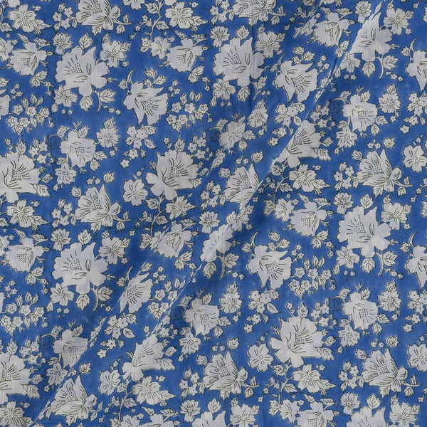 Mal Type Cotton Blue Colour Hand Block Floral Print 43 Inches Width Fabric cut of 0.90 Meter freeshipping - SourceItRight