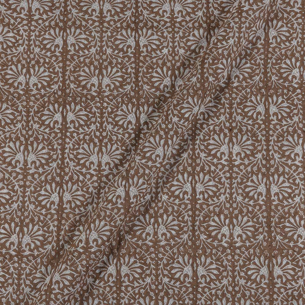 Mul Type Cotton Brown Colour Floral Jaal Hand Block Print Fabric freeshipping - SourceItRight