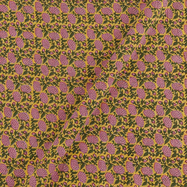 Mul Type Cotton Yellow Colour Floral Butta Print Fabric 9761W Online