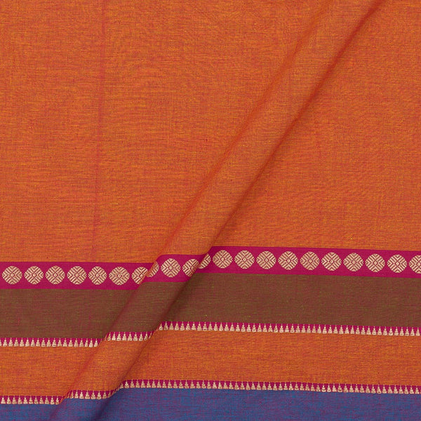 Cotton Jacquard Orange Two Tone Daman Border 43 Inches Width Fabric freeshipping - SourceItRight