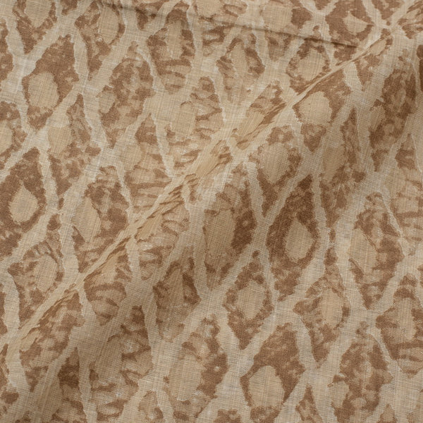 Viscose Dupion Type Beige Colour Geometric Print Fabric Cut of 0.60 Meter freeshipping - SourceItRight