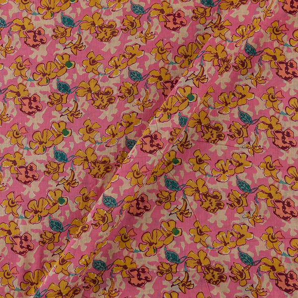 Cotton Mul Pink Colour Floral Print Fabric Online 9793BO