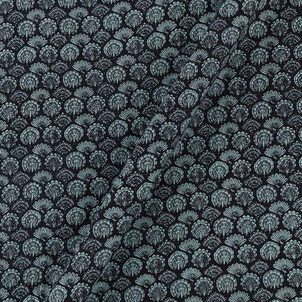 Cotton Mul Black Colour Floral Print Fabric Online 9793BQ