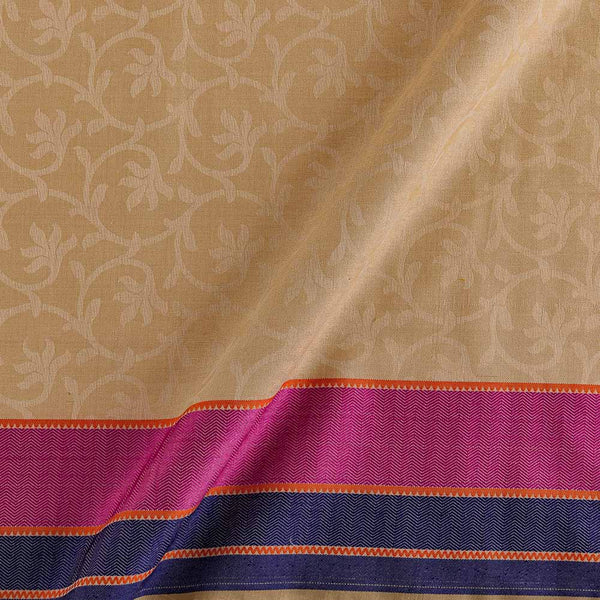 Chanderi Feel Jacquard Beige Colour 43 Inches Width With Two Side Border Fabric