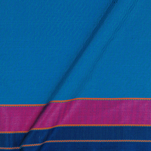 Buy Chanderi Feel Blue Colour Two Side Border Fabric Online 9821W