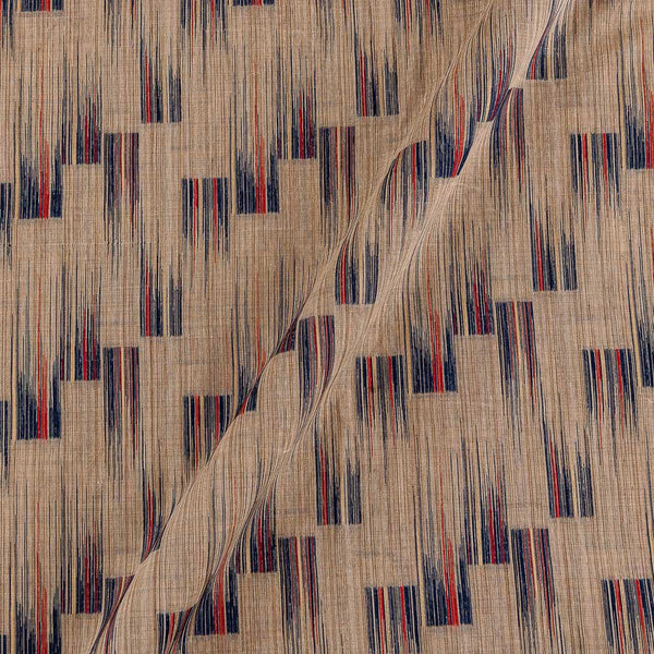 Chanderi Feel Beige Colour Geometric Jacquard Fabric 9824