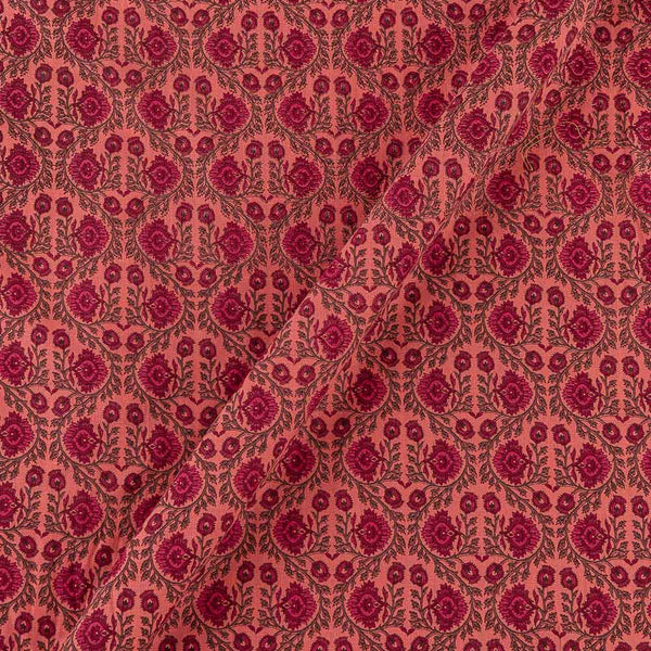 South Cotton Coral Pink Colour Ethnic with One Side Zari Border Fabric Online 9827AE