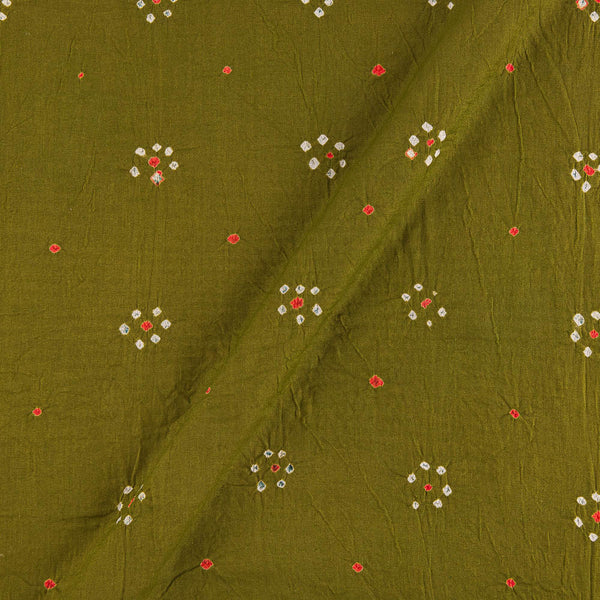 Cotton Satin Olive Green Colour Bandhani 40 Inches Width Fabric freeshipping - SourceItRight