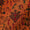 Warli With Two Side Border Orange X Red Cross Tone Fancy Chanderi Feel Fabric Online 9853AT11