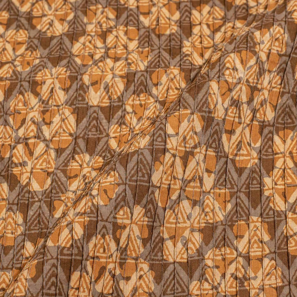 Cotton Brown Colour Dabu Block Print 35 inches Width Pin Tucks Fabric freeshipping - SourceItRight