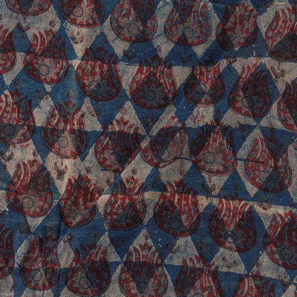 Modal Ajarakh Steel Blue Colour Geometric Print 45 Inches Width Fabric freeshipping - SourceItRight