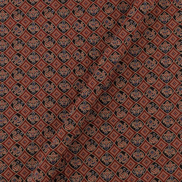 Ajrakh Theme Cotton Maroon Colour Patola Print Fabric Online 9876S