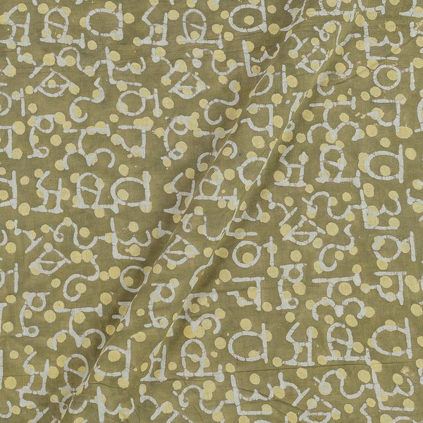 Mul Cotton Golden Green Colour 43 Inches Width Quirky Print Dabu Fabric freeshipping - SourceItRight