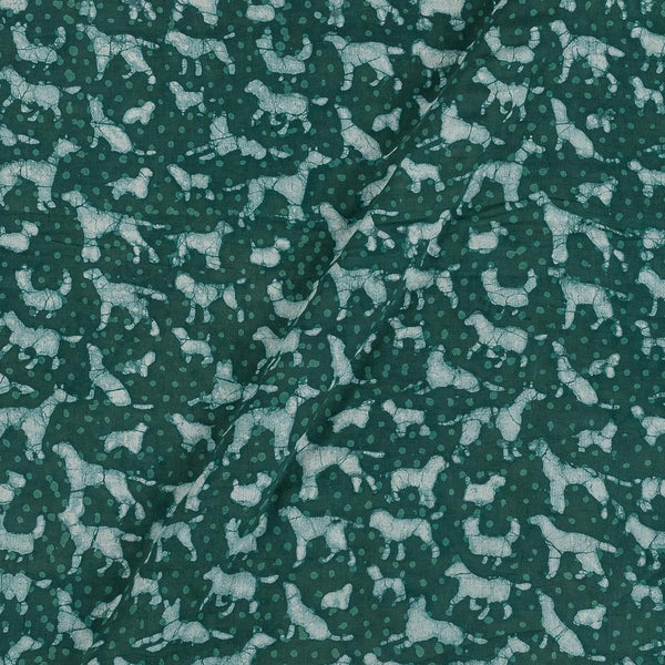 Mul Cotton Charcoal Green Colour 42 Inches Width Dog Motif Print Dabu Fabric freeshipping - SourceItRight