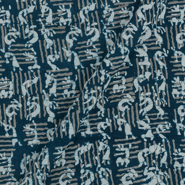 Mul Cotton Mood Indigo Colour 43 Inches Width Quirky Print Dabu Fabric freeshipping - SourceItRight