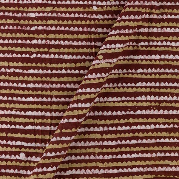 Dabu Cotton Maroon Colour Geometric Batik Block Print Fabric Online 9888FF