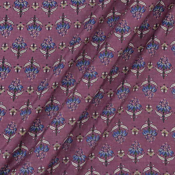 Silk Feel Muslin Rose Petal Colour Floral Print Viscose Fabric Online 9894K