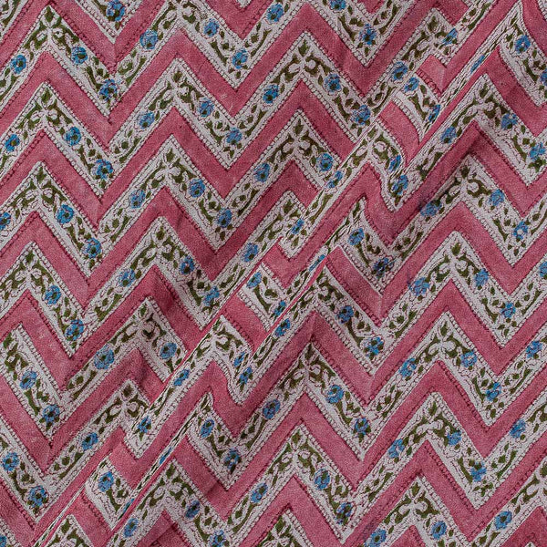 Georgette Berry Pink Colour 38 inches Width Chevron Block Print Fabric freeshipping - SourceItRight