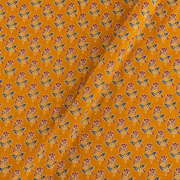 Buy Soft Cotton Mustard Yellow Colour Floral Print Fabric 9934DK Online