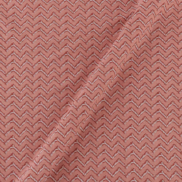Soft Cotton Peach Pink Colour Chevron Print Fabric Online 9934FN2
