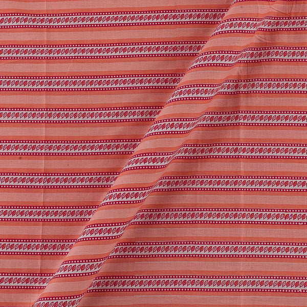 Soft Cotton Peach Orange Colour Geometric Print Fabric Online 9934FR3